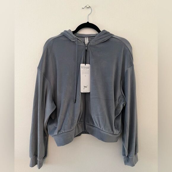 NWT Alo Yoga Velour Glimmer Full Zip Hoodie Size Small - Picture 3 of 12